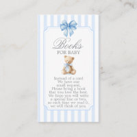 Bär mit blauen Streifen Baby Shower Junge Bücher f