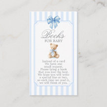 Bär mit blauen Streifen Baby Shower Junge Bücher f