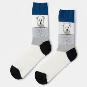 Bär mit Blick über die Wand, klassische medizinisc Socken (Linkes Detail)