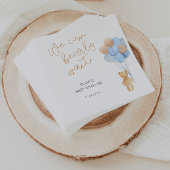 Bär mit Blue und Tan Balloons Serviette