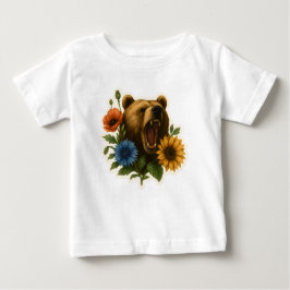 Bär mit Blume Baby T-shirt