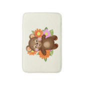 Bär mit Blume Badematte (Vorderseite Vertikal)