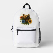 Bär mit Blume Bedruckter Rucksack (Vorderseite)