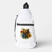 Bär mit Blume Crossbody Bag (Vorderseite)