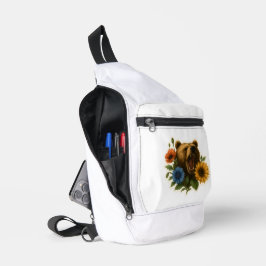 Bär mit Blume Crossbody Bag