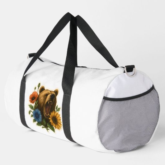 Bär mit Blume Duffle Bag (Rechte Ecke)