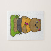 Bär mit Blume Puzzle (Horizontal)