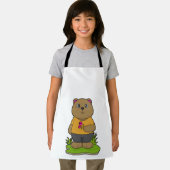 Bär mit Blume Schürze (Insitu)