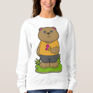 Bär mit Blume Sweatshirt