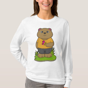 Bär mit Blume T-Shirt