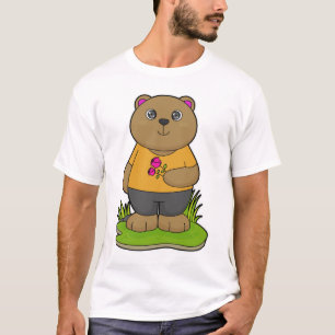 Bär mit Blume T-Shirt