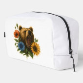 Bär mit Blume Waschbeutel (Rechte Ecke)