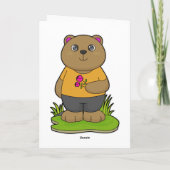 Bär mit Blumen Karte (Rückseite)