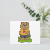 Bär mit Blumen Postkarte (Stehend Vorderseite)
