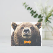 Bär mit Bogen Postkarte (Stehend Vorderseite)