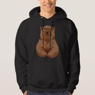 Bär mit Brille in Braun für Männer Frauen Kinder Hoodie