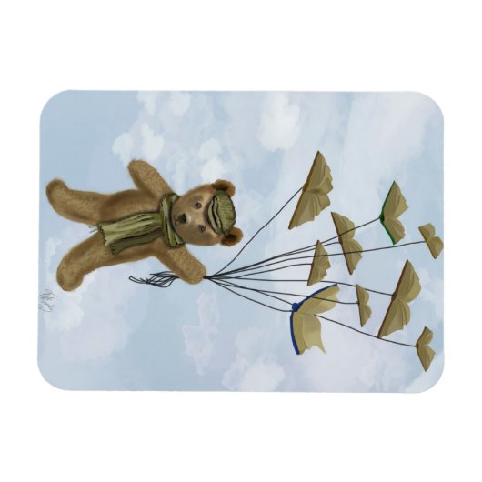 Bär mit Buchschmetterlingen 2 Magnet (Horizontal)