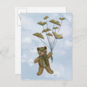 Bär mit Buchschmetterlingen 3 Postkarte (Vorne/Hinten)