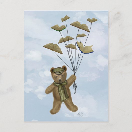 Bär mit Buchschmetterlingen 3 Postkarte (Vorderseite)