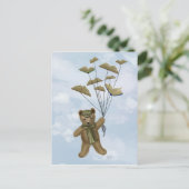 Bär mit Buchschmetterlingen 3 Postkarte (Stehend Vorderseite)