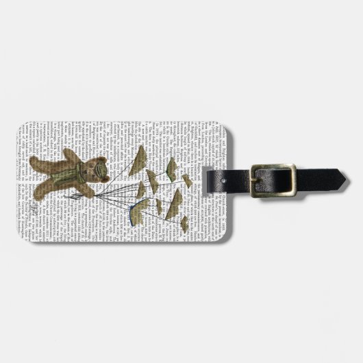 Bär mit Buchschmetterlingen Gepäckanhänger (Vorderseite horizontal)