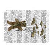 Bär mit Buchschmetterlingen Magnet (Horizontal)