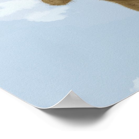 Bär mit Buchschmetterlingen Poster (Ecke)