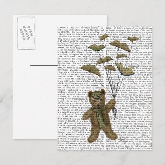 Bär mit Buchschmetterlingen Postkarte (Vorne/Hinten)