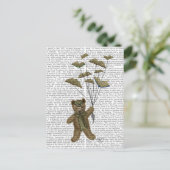 Bär mit Buchschmetterlingen Postkarte (Stehend Vorderseite)