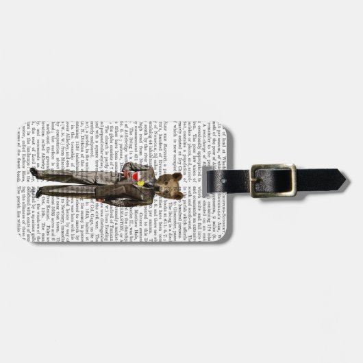 Bär mit Cocktail Gepäckanhänger (Vorderseite horizontal)