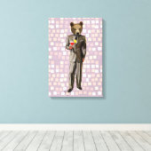 Bär mit Cocktail Leinwanddruck (Insitu (Holzboden))