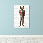 Bär mit Cocktail Leinwanddruck (Insitu (Holzboden))