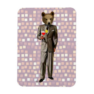 Bär mit Cocktail Magnet