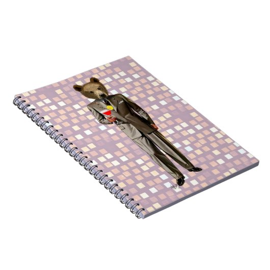 Bär mit Cocktail Notizblock (Rechte Seite)