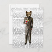 Bär mit Cocktail Postkarte (Vorne/Hinten)