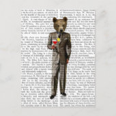 Bär mit Cocktail Postkarte (Vorderseite)