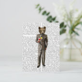 Bär mit Cocktail Postkarte (Stehend Vorderseite)