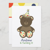 Bär mit dem Party des Einladung (Vorne/Hinten)