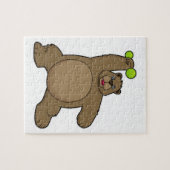 Bär mit Dumbell an der Yoga-Fitness Puzzle (Horizontal)