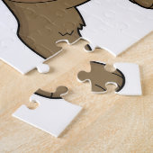 Bär mit Dumbell an der Yoga-Fitness Puzzle (Seite)