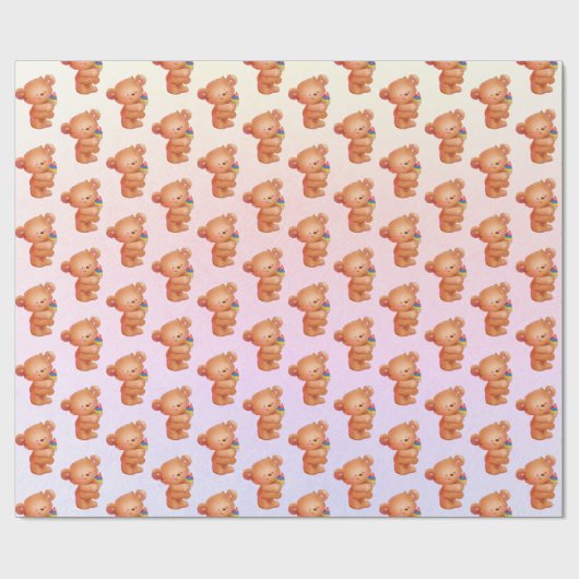 Bär mit Eiscreme Geschenkpapier (Flach)