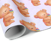 Bär mit Eiscreme Geschenkpapier (Rolleneckpunkt)