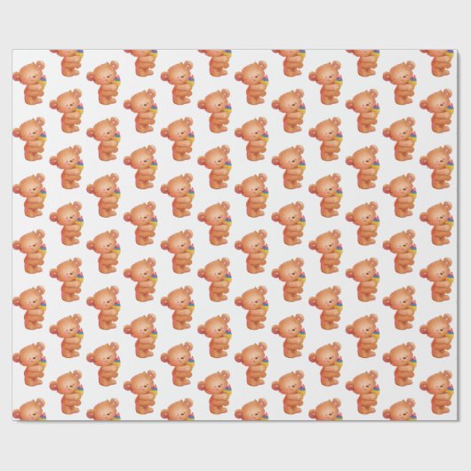 Bär mit Eiscreme Geschenkpapier (Flach)