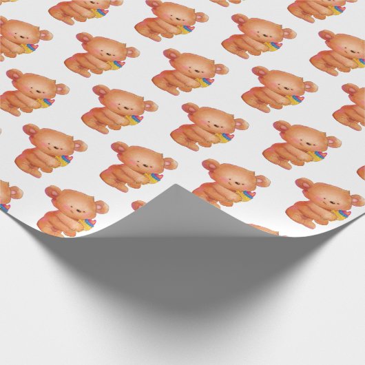Bär mit Eiscreme Geschenkpapier (Ecke)