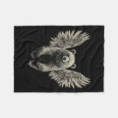 Bär mit Engel Wings Retro Wildlife Artefakt Flyin Fleecedecke (Vorderseite (Horizontal))