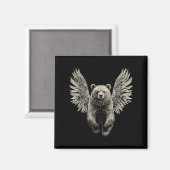 Bär mit Engel Wings Retro Wildlife Artefakt Flyin Magnet (Vorderseite/Rückseite)