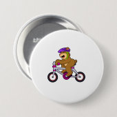 Bär mit Fahrrad und Helm Button (Vorne & Hinten)
