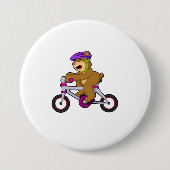 Bär mit Fahrrad und Helm Button (Vorderseite)