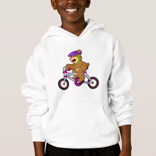 Bär mit Fahrrad und Helm Hoodie (Vorderseite)