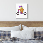 Bär mit Fahrrad und Helm Leinwanddruck (Insitu (Schlafzimmer))